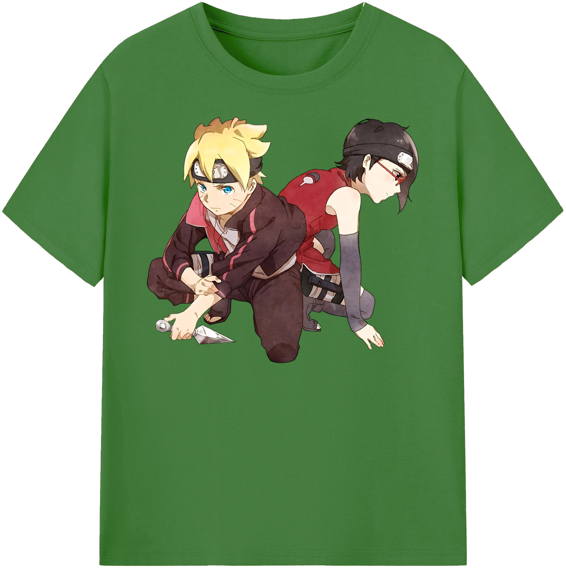 （画像用） NARUTO -ナルト- うちは サラダ Uchiha Sarada レディースカジュアルプリントTシャツ（綿100％）